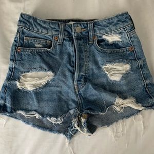 H&M high waisted denim shorts